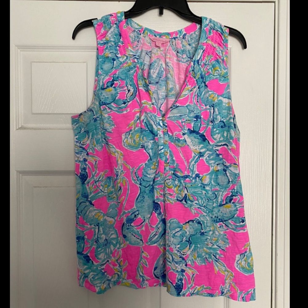 Lilly Pulitzer- Lobsters in Love print tank top